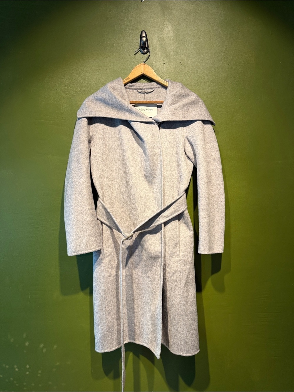 MaxMara Dove Gray Nicole Wrap Coat with Belt
